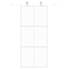Porta scorrevole Vidaxl 90x205 cm in vetro temprato e bianco in alluminio