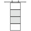 Porta scorrevole Vidaxx 76x205 cm vetro temperato e alluminio nero
