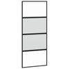 Porta scorrevole Vidaxl 90x205 cm in vetro indurito e nero in alluminio