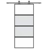 Porta scorrevole Vidaxl 90x205 cm in vetro indurito e nero in alluminio