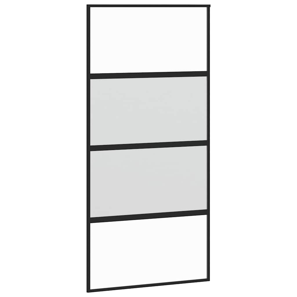 Porta scorrevole Vidaxx 102,5x205 cm vetro temperato e alluminio nero