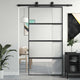 Porta scorrevole Vidaxx 102,5x205 cm vetro temperato e alluminio nero