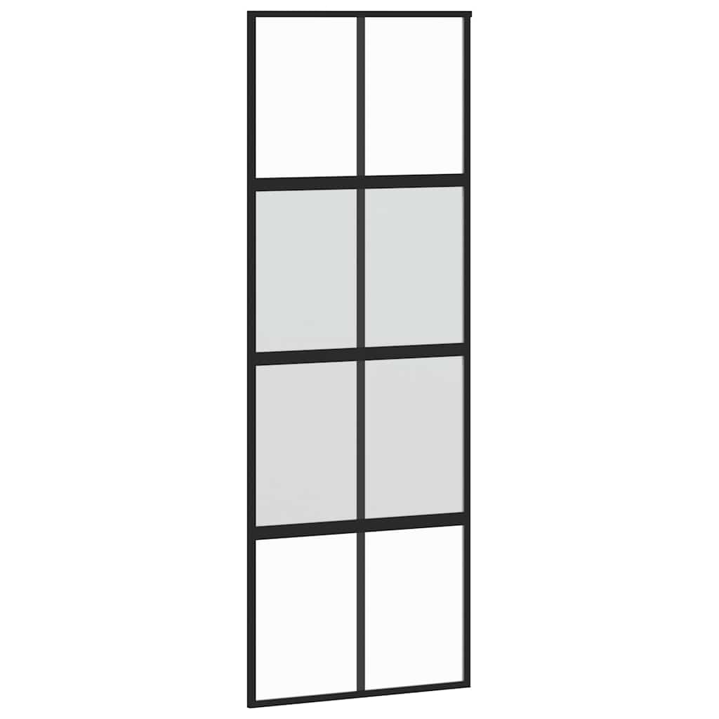 Vidaxl schuifdeur 76x205 cm gehard glas en aluminium zwart