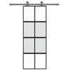 Porta scorrevole Vidaxl 76x205 cm in vetro indurito e nero in alluminio