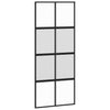 Porta scorrevole Vidaxl 90x205 cm in vetro indurito e nero in alluminio