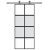 Porta scorrevole Vidaxl 90x205 cm in vetro indurito e nero in alluminio