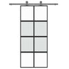 Porta scorrevole Vidaxl 90x205 cm in vetro indurito e nero in alluminio