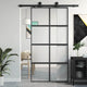 Vidaxl schuifdeur 102,5x205 cm gehard glas en aluminium zwart