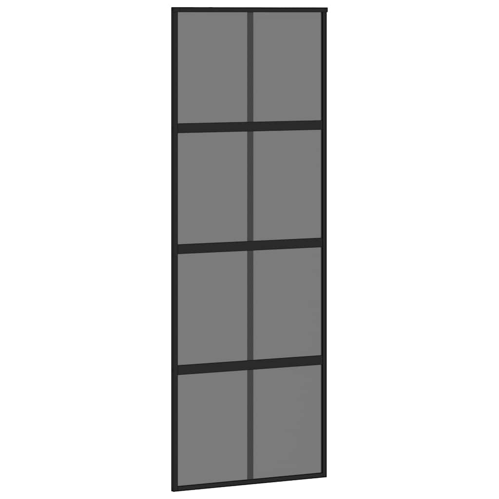 Porta scorrevole Vidaxx 76x205 cm vetro temperato e alluminio nero