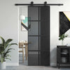 Vidaxl schuifdeur 76x205 cm gehard glas en aluminium zwart