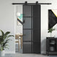 Porta scorrevole Vidaxx 76x205 cm vetro temperato e alluminio nero