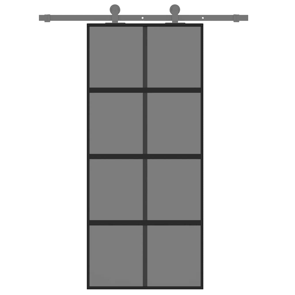 Vidaxx puerta corredera 90x205 cm cristal templado y aluminio negro