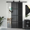 Vidaxx puerta corredera 90x205 cm cristal templado y aluminio negro