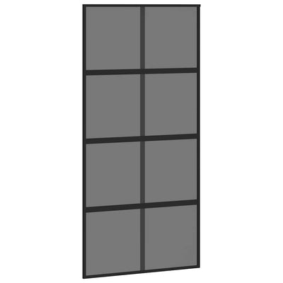 Puerta corredera Vidaxl 102.5x205 cm de vidrio endurecido y negro de aluminio