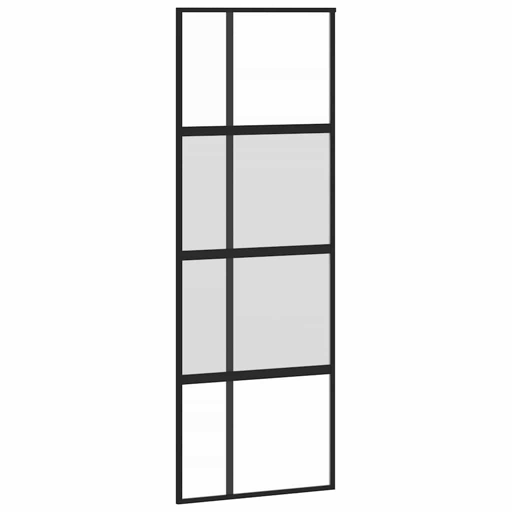 Vidaxl schuifdeur 76x205 cm gehard glas en aluminium zwart