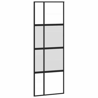 Puerta corredera Vidaxl 76x205 cm de vidrio endurecido y negro de aluminio