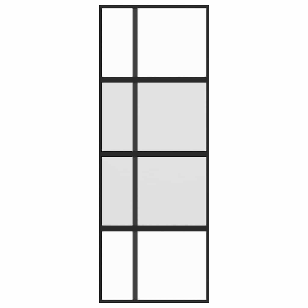 Vidaxl schuifdeur 76x205 cm gehard glas en aluminium zwart