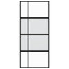 Porta scorrevole Vidaxl 90x205 cm in vetro indurito e nero in alluminio