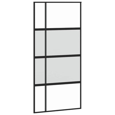 Puerta corredera Vidaxl 102.5x205 cm de vidrio endurecido y negro de aluminio