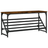 Vidaxl Shoe Rack 90x30x45 cm de madera procesada de roble ahumado coloreado