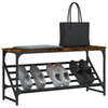 Vidaxl Shoe Rack 90x30x45 cm de madera procesada de roble ahumado coloreado