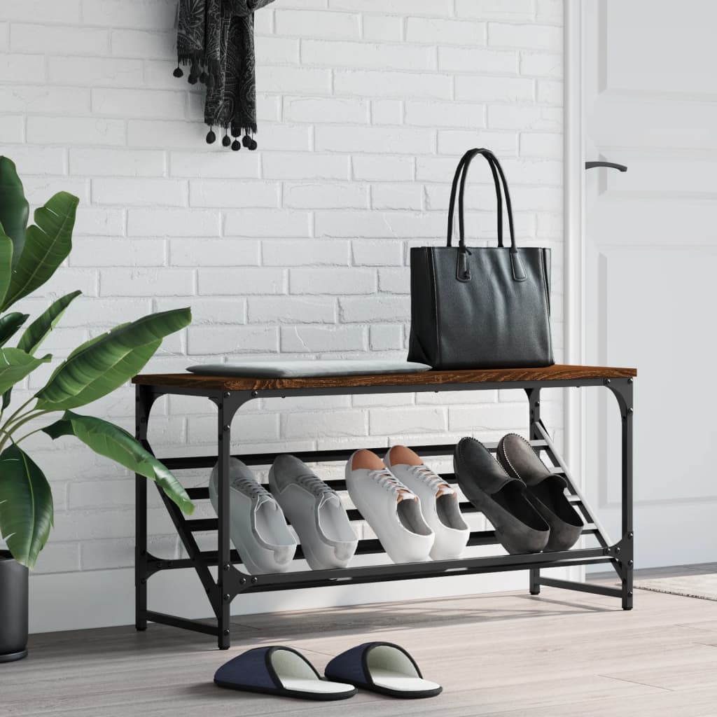 Vidaxl Shoe Rack 90x30x45 cm Color de roble de madera procesada