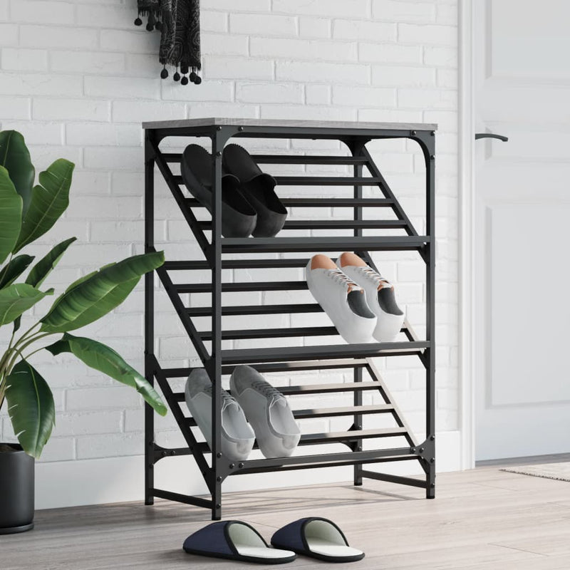 Vidaxl Shoe Ratch 60x30x85 cm de madera procesada Sonoma gris