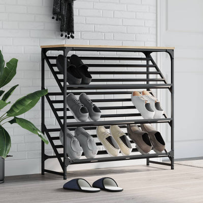 Vidaxl Shoe Rack 90x30x85 cm de madera procesada Sonoma Oak Colored