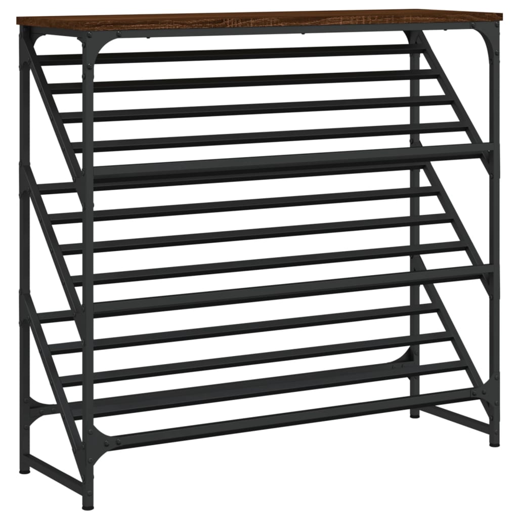 Vidaxl Shoe Rack 90x30x85 cm Color de roble de madera procesada