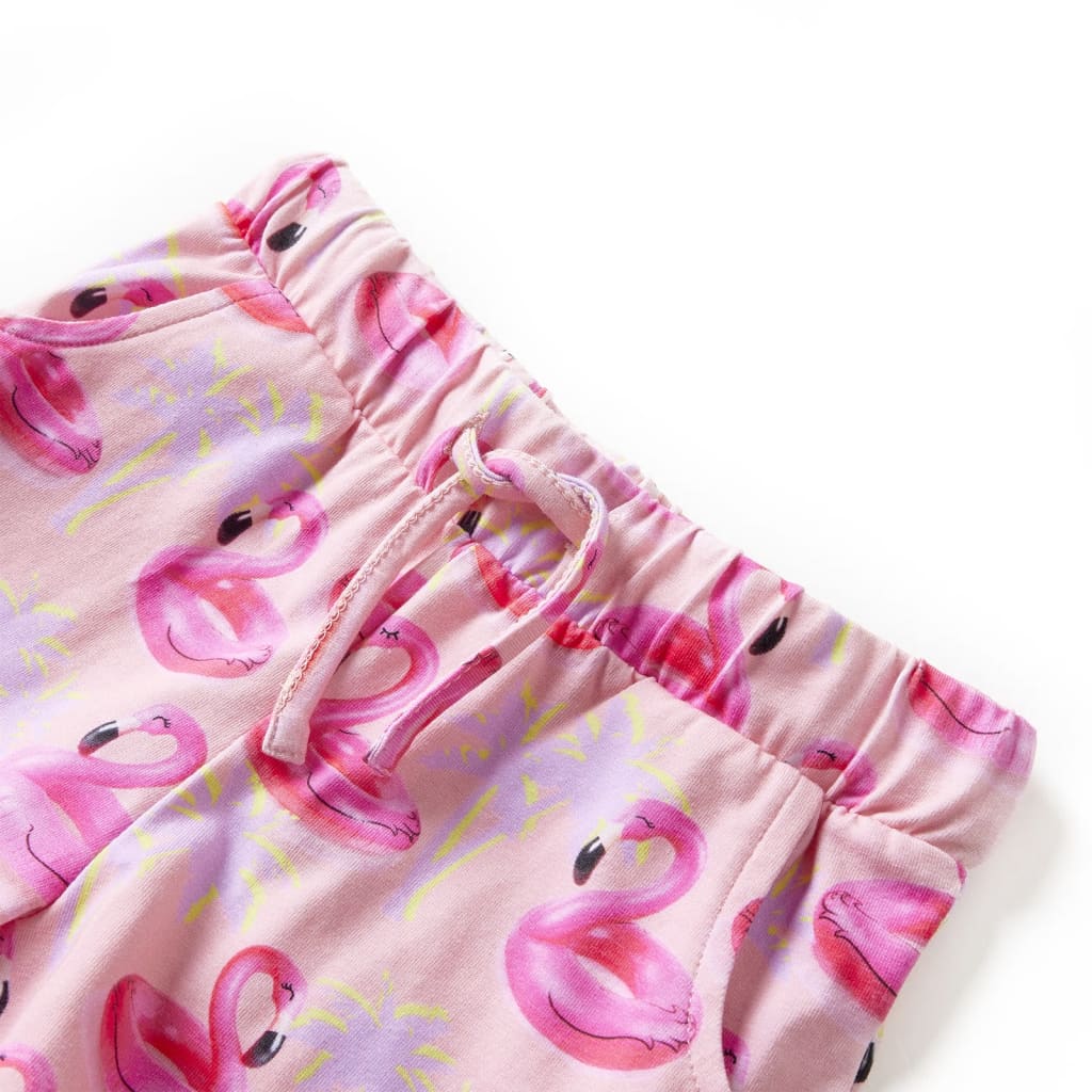 Pantalón corto infantil VidaXL con cordón 92 rosa claro