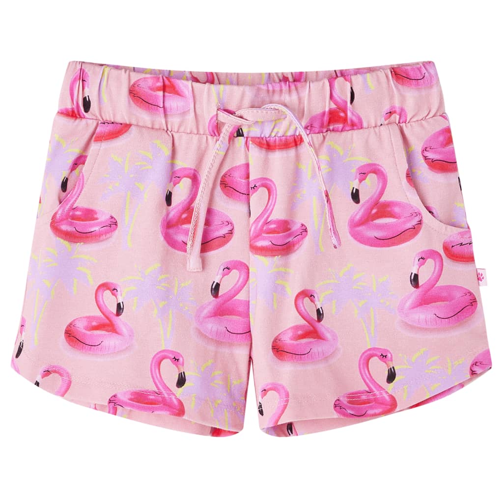 Pantalón corto infantil VidaXL con cordón 116 rosa claro