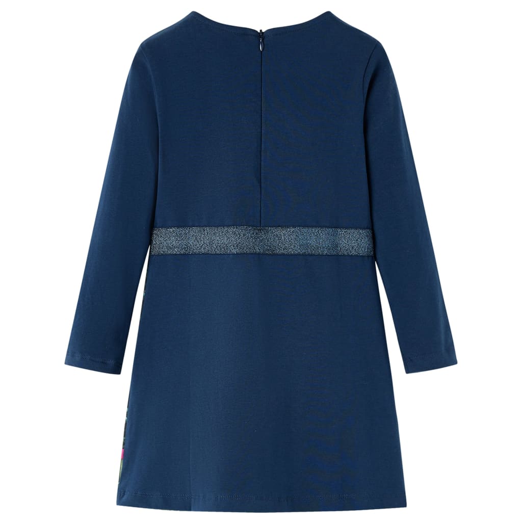 Abito per bambini VidaXL a maniche lunghe 104 blu navy