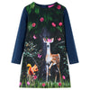 Vestido infantil vidaXL manga larga 140 azul marino