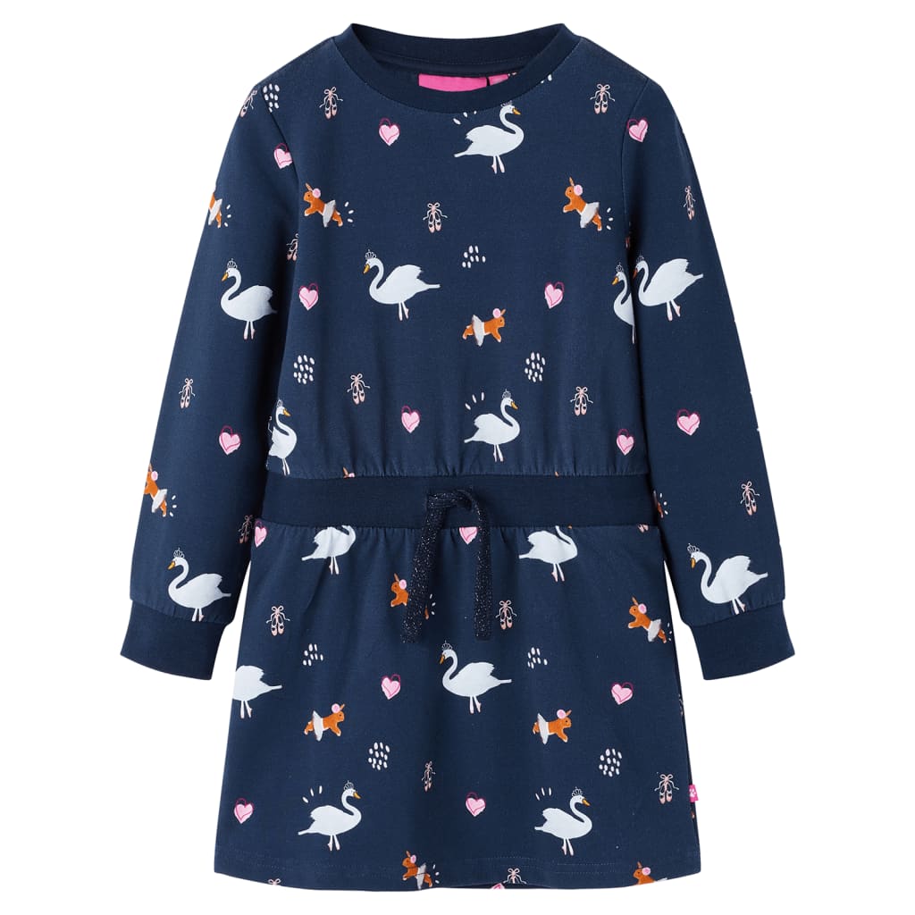 Abito per bambini VidaXL a maniche lunghe 104 blu navy