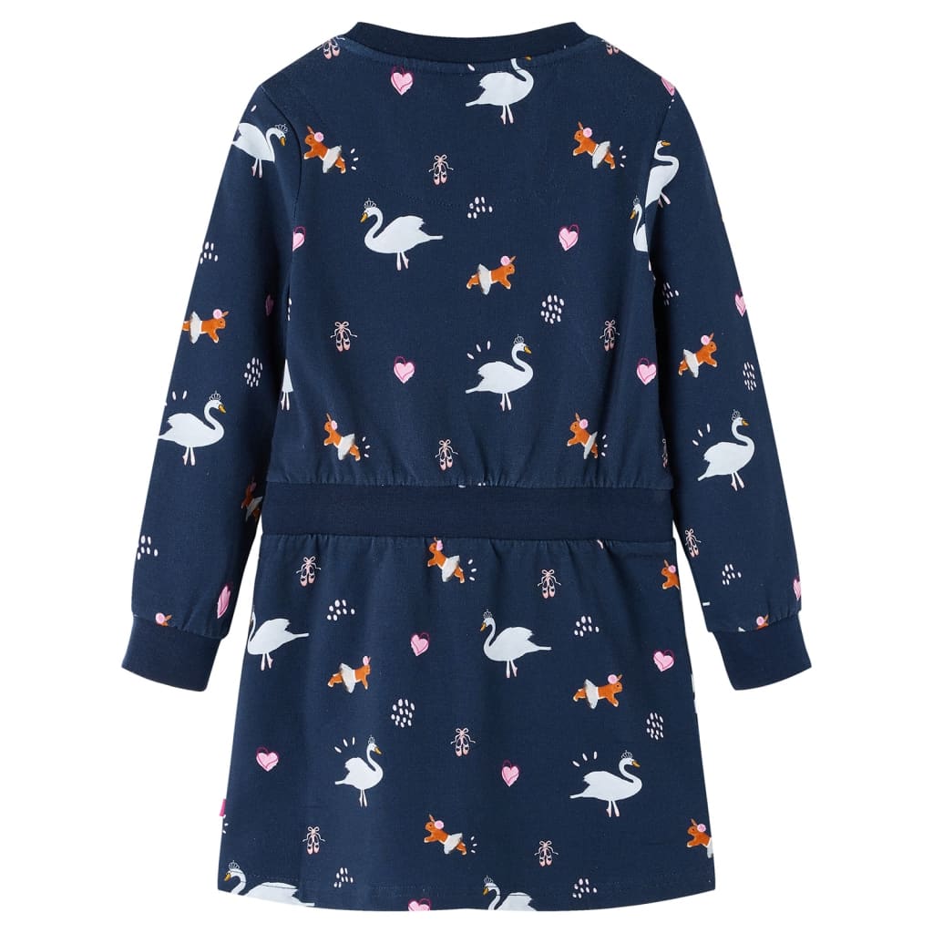Abito per bambini VidaXL a maniche lunghe 104 blu navy