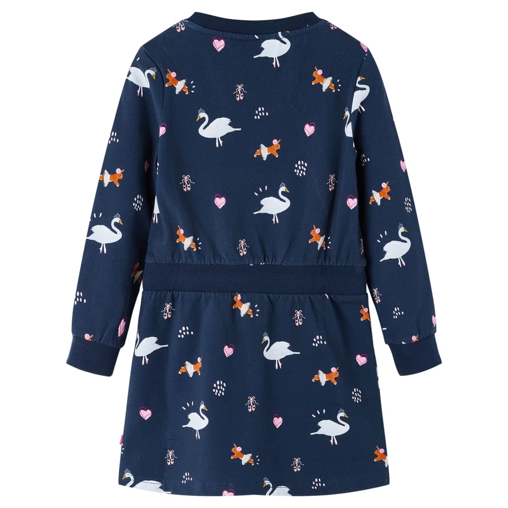 Abito per bambini VidaXL a maniche lunghe 128 blu navy