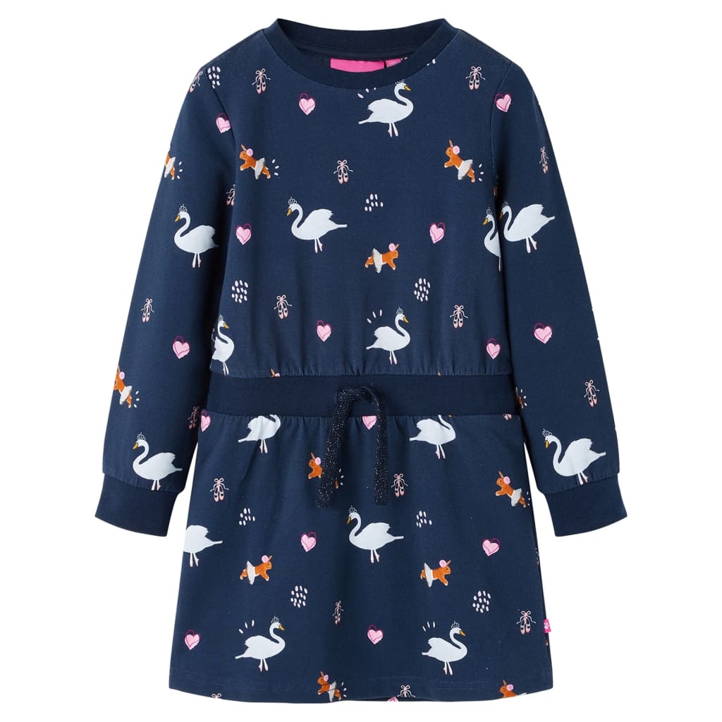 Abito per bambini VidaXL a maniche lunghe 140 blu navy