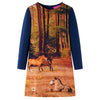 Abito per bambini VidaXL a maniche lunghe 128 blu navy