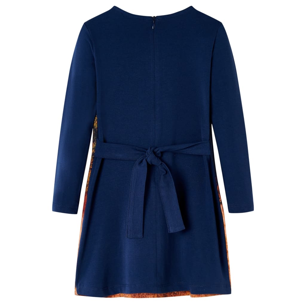 Abito per bambini VidaXL a maniche lunghe 128 blu navy