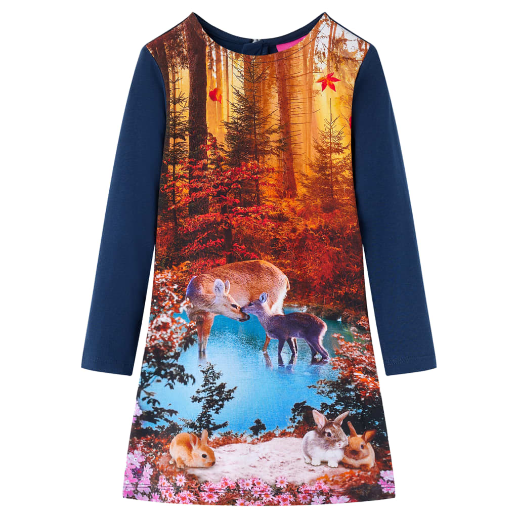 Abito per bambini VidaXL a maniche lunghe 140 blu navy