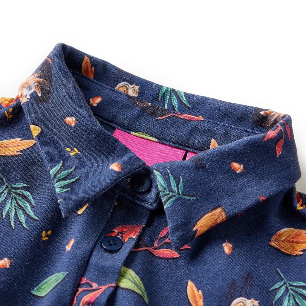 Abito per bambini VidaXL a maniche lunghe 104 blu navy
