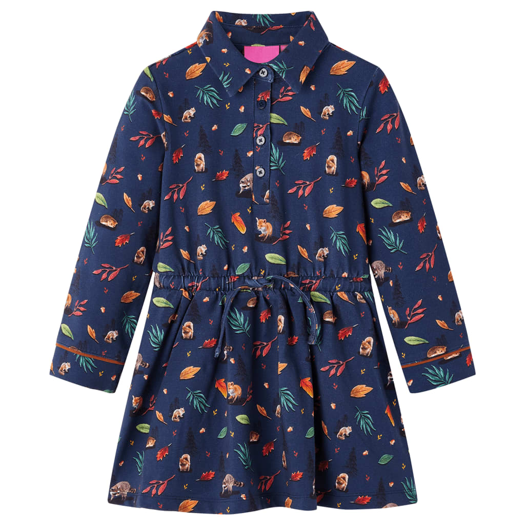 Abito per bambini VidaXL a maniche lunghe 116 blu navy