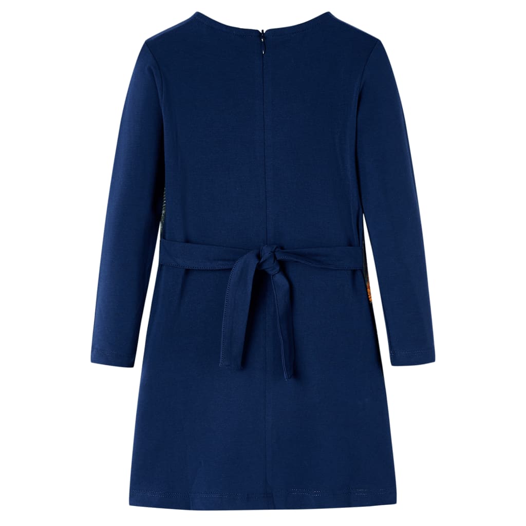 Abito per bambini VidaXL a maniche lunghe 116 blu navy