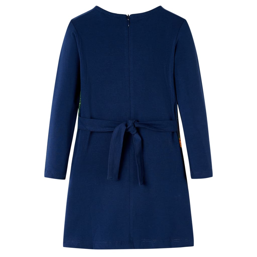 Vestido infantil vidaXL manga larga nº128 azul marino