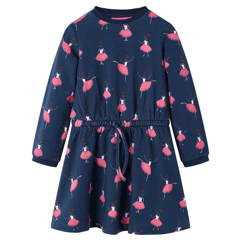 Vestido infantil vidaXL 116 azul marino