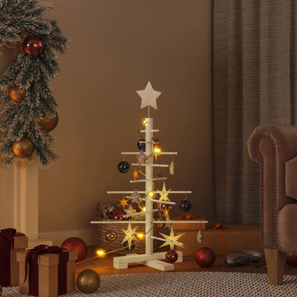 Vidaxx Decoración navideña Árbol de Navidad 75 cm madera maciza de pino