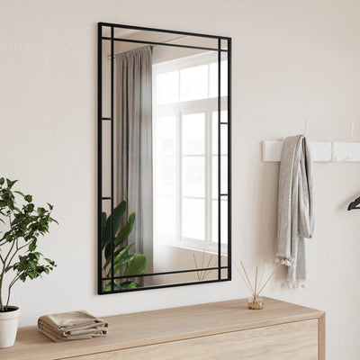 Vidaxl Mirror de pared rectangular 60x100 cm de hierro negro