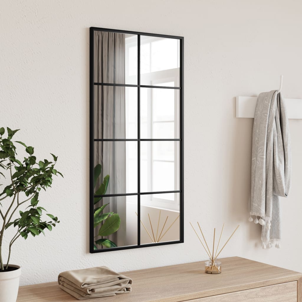 Vidaxl Mirror de pared rectangular 40x80 cm de hierro negro