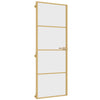 Vidaxl puerta interior estrecha 76x201.5 cm de vidrio endurecido y color de oro de aluminio