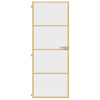 Vidaxl puerta interior estrecha 76x201.5 cm de vidrio endurecido y color de oro de aluminio